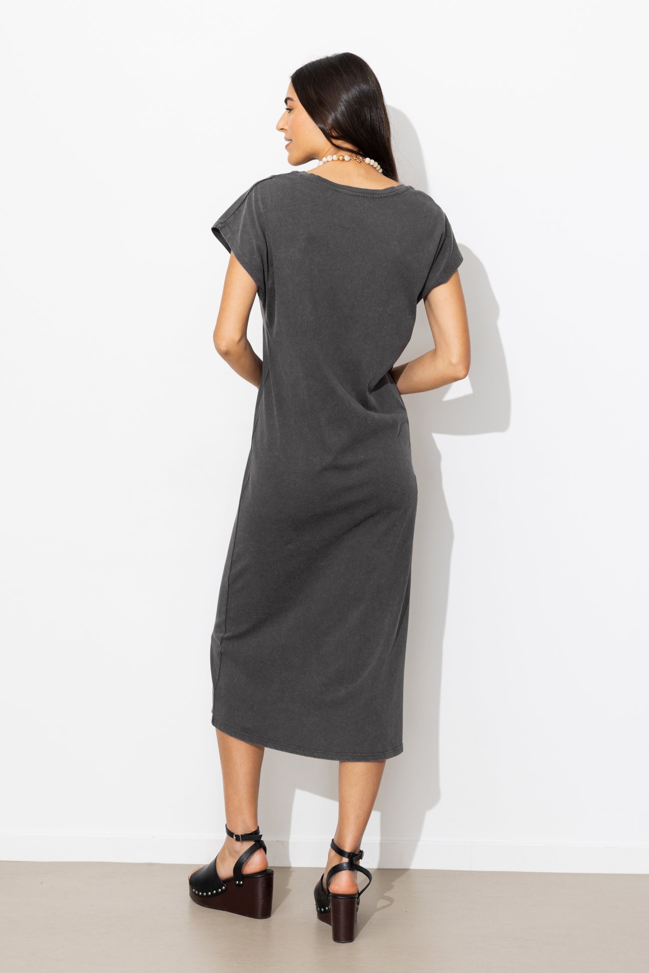 Vestido longo em malha