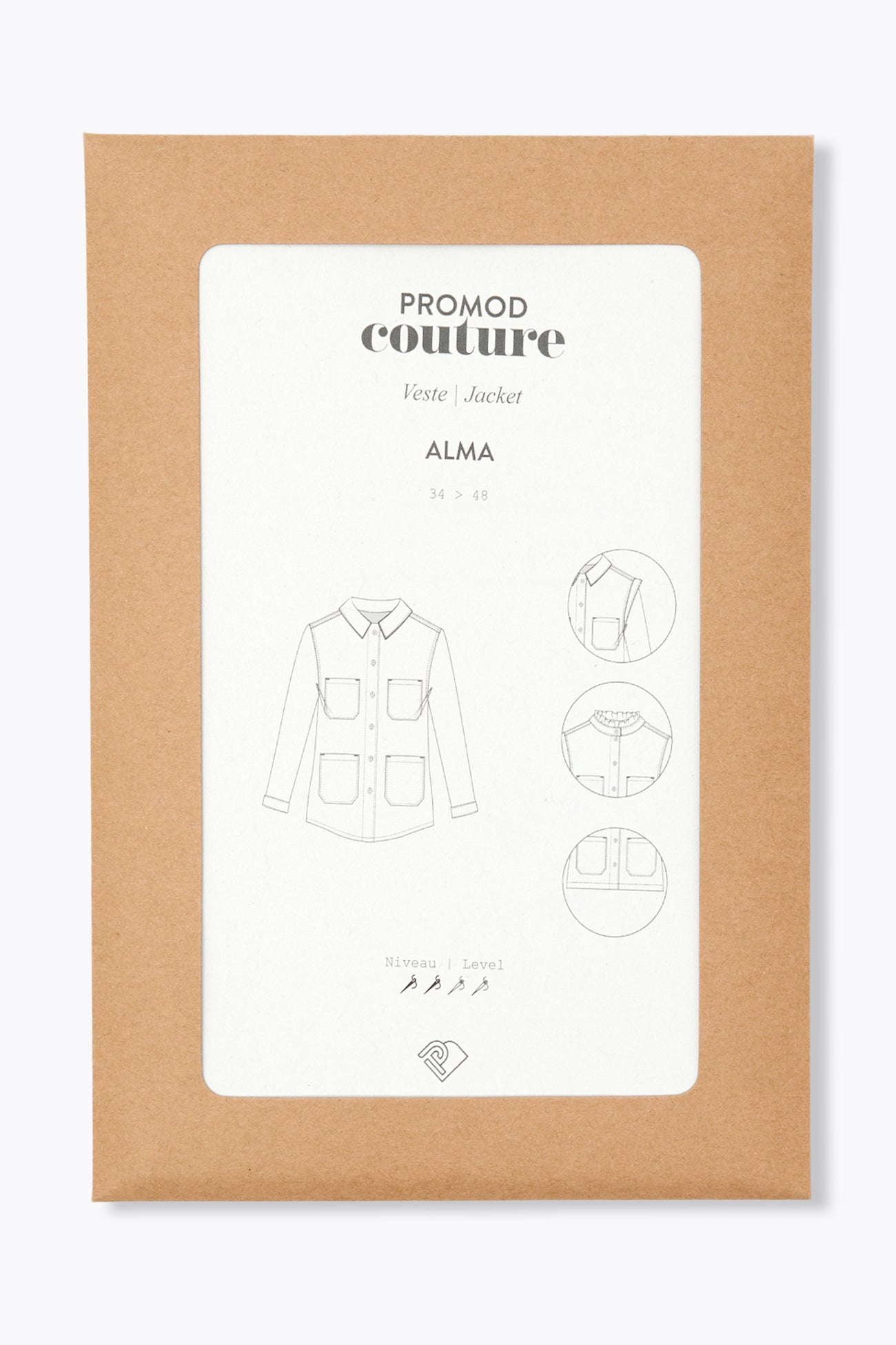 Modelo de roupa jaqueta ALMA