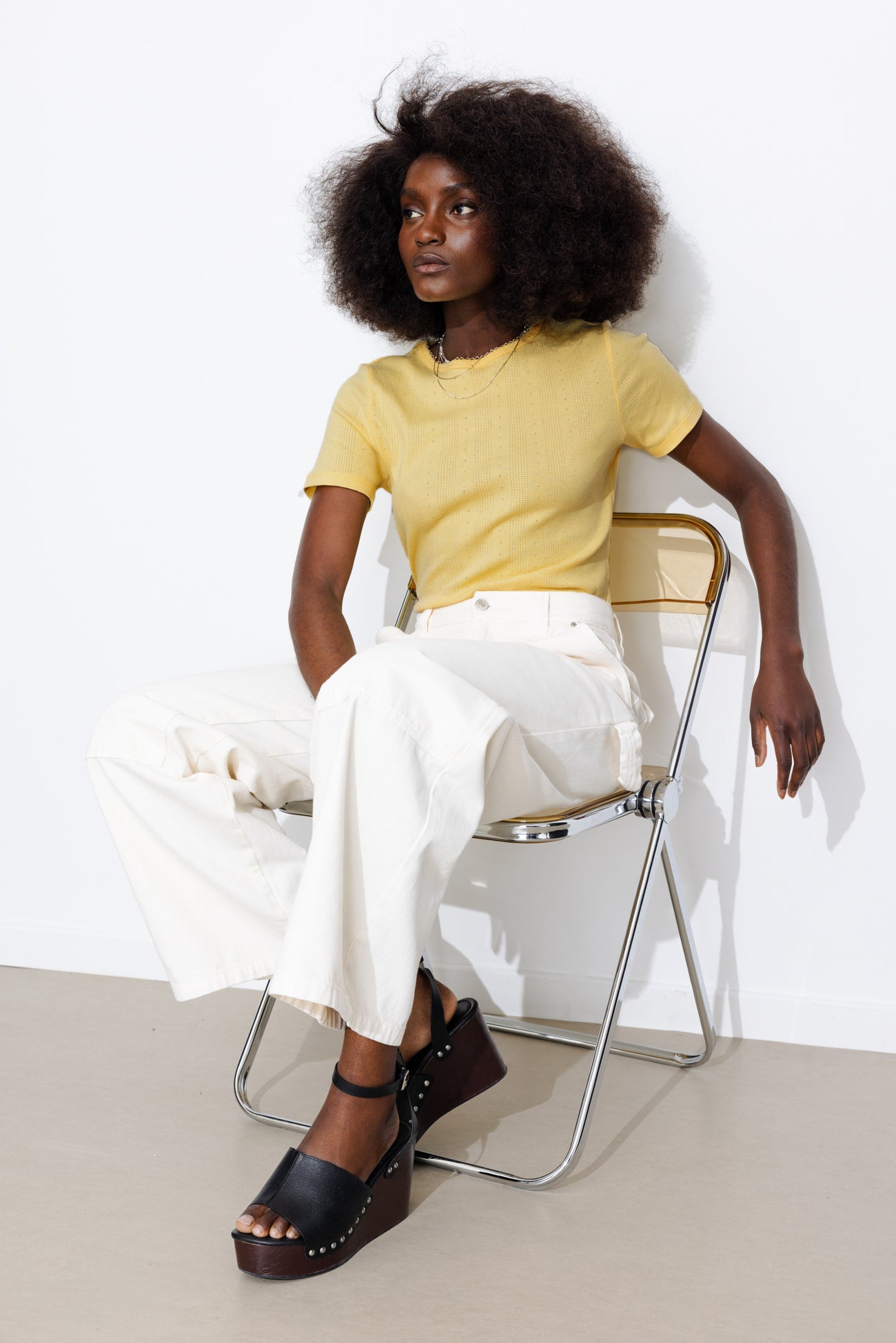 Camisola de malha pointelle