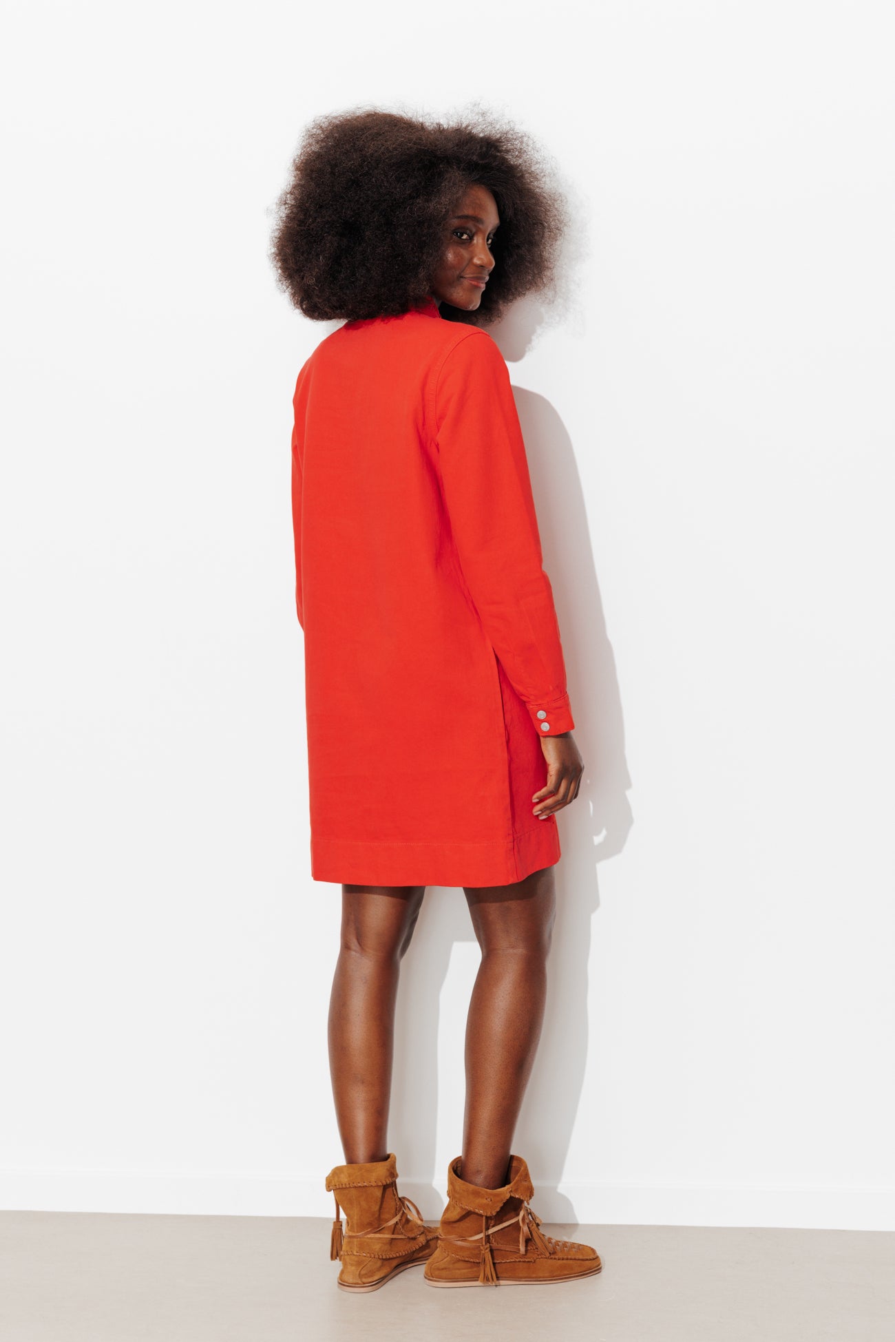 Vestido curto de algodão