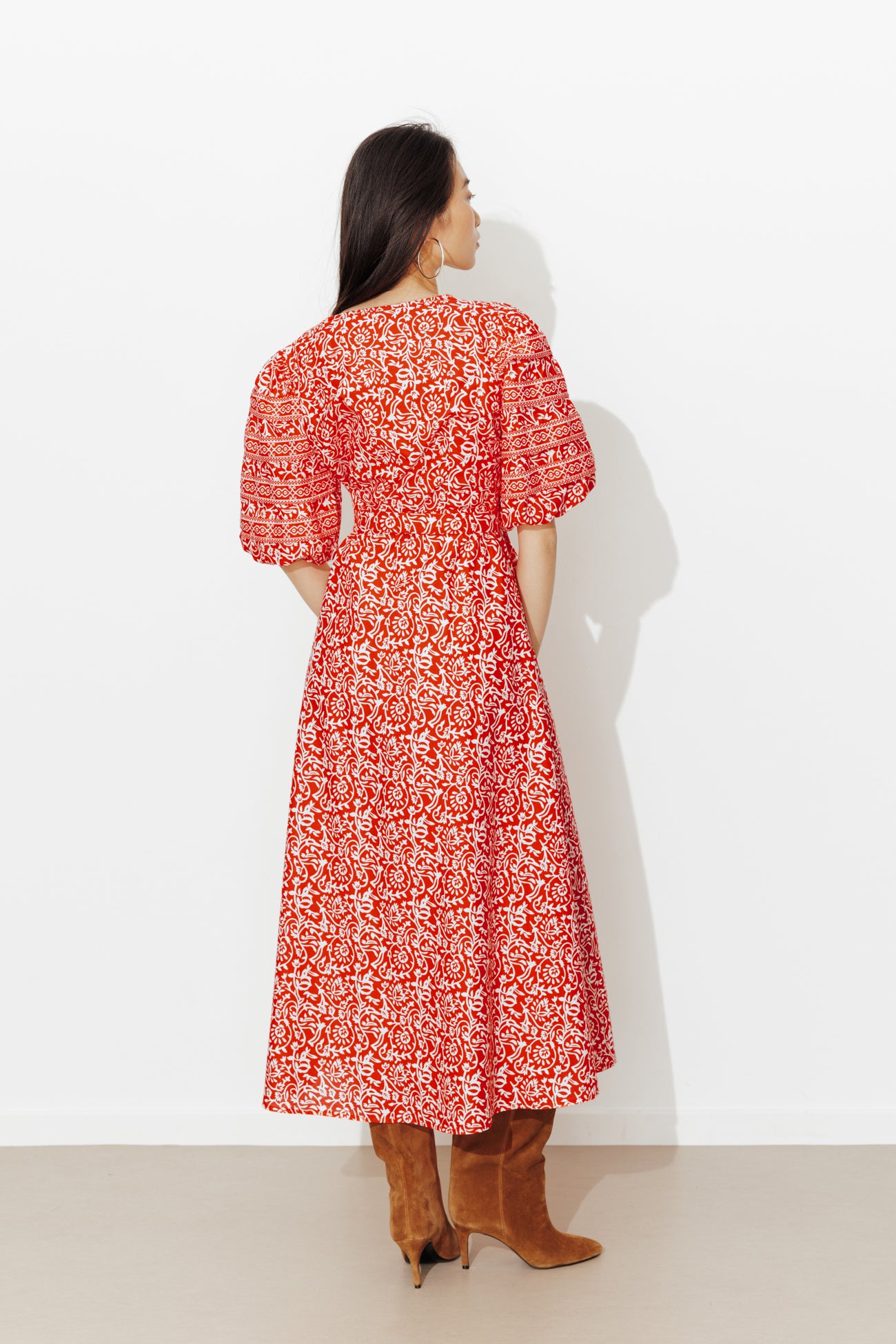 Vestido longo com cruzamento
