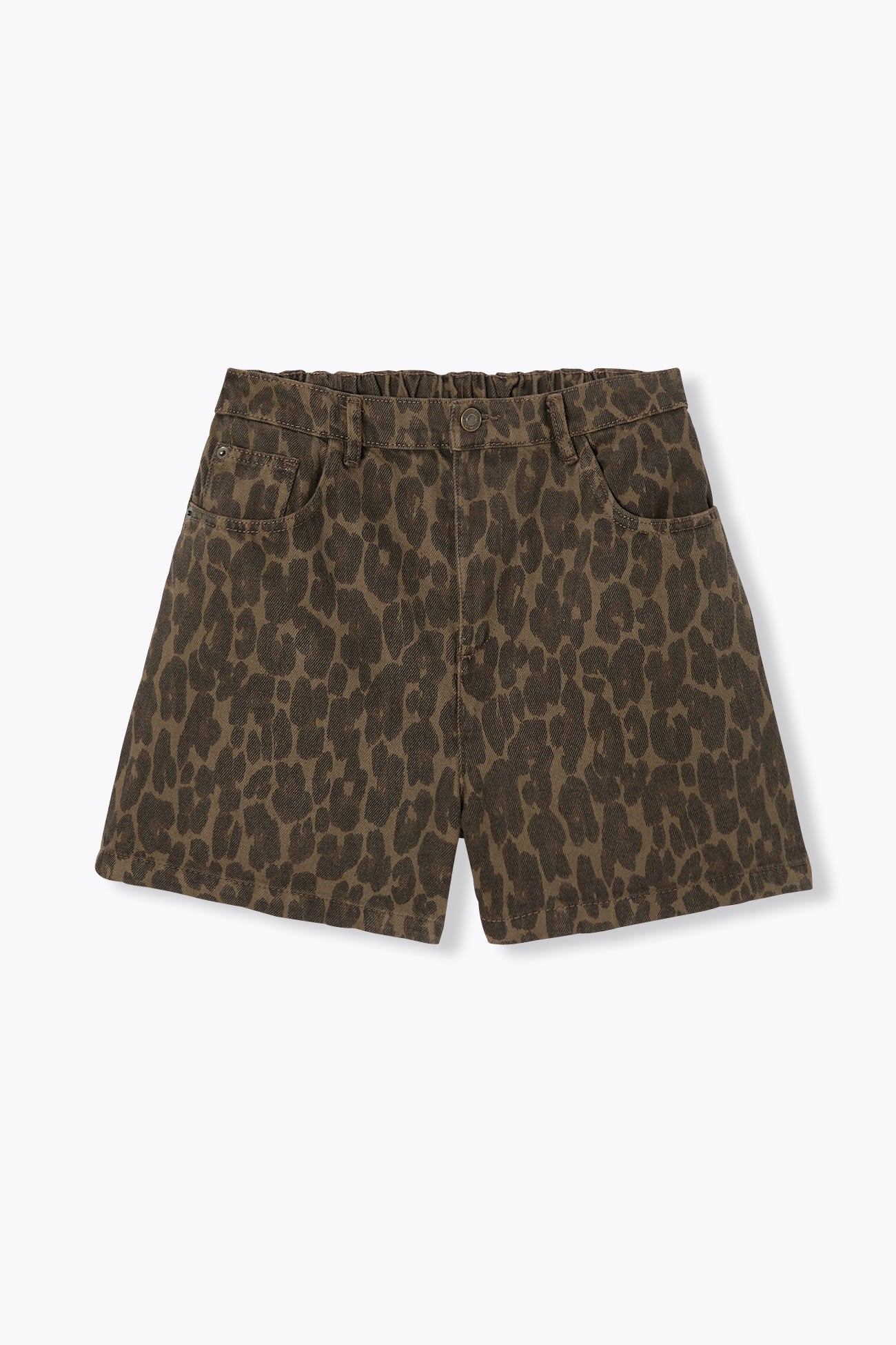 Bermudas de algodão com estampa de leopardo