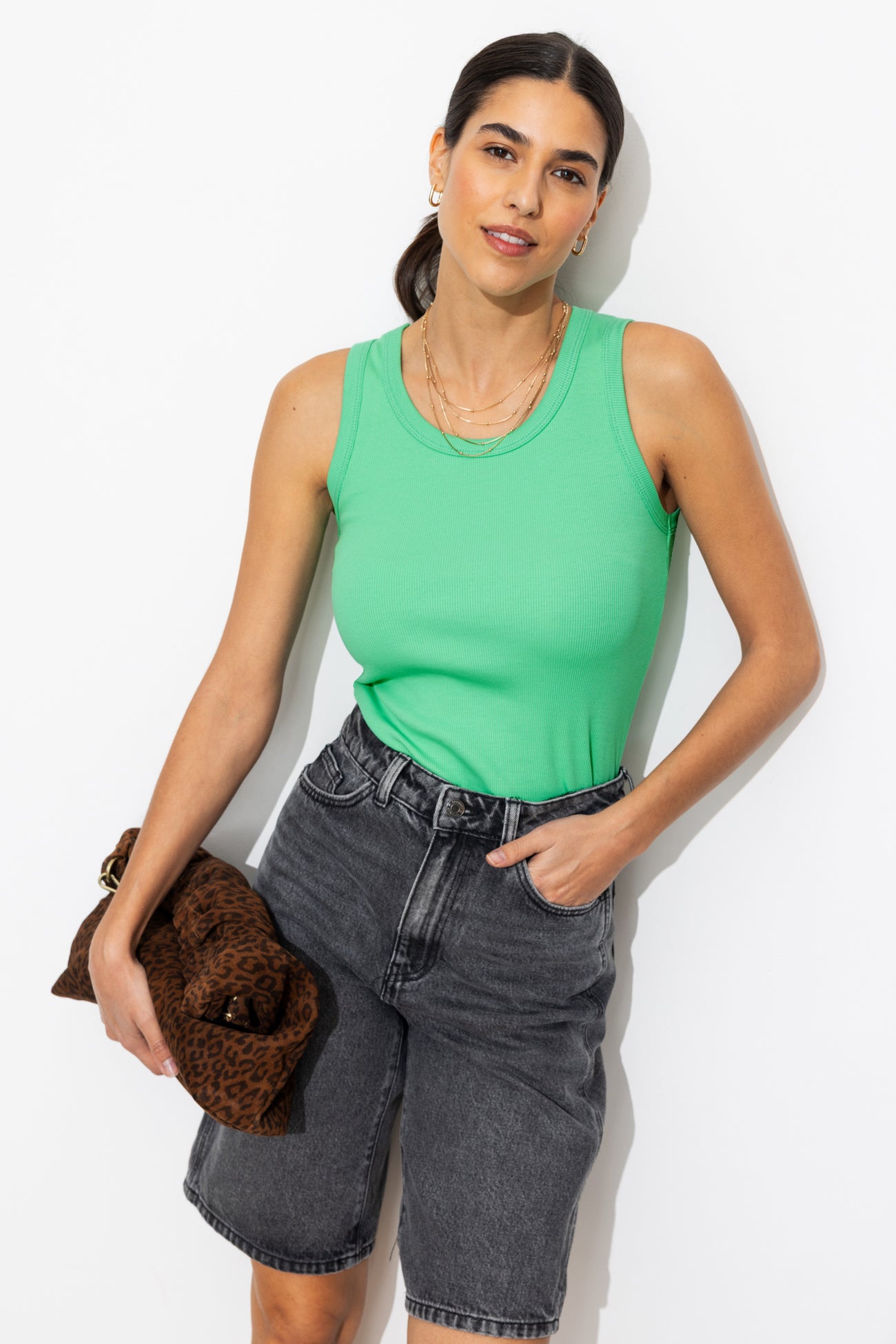 Top colete com textura