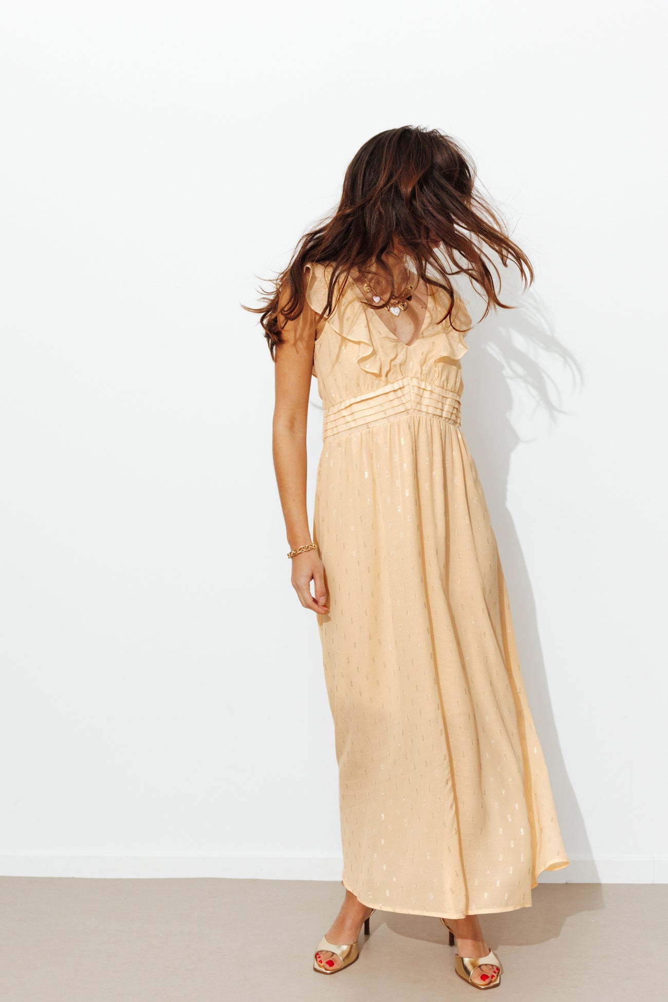 Vestido longo brilhante