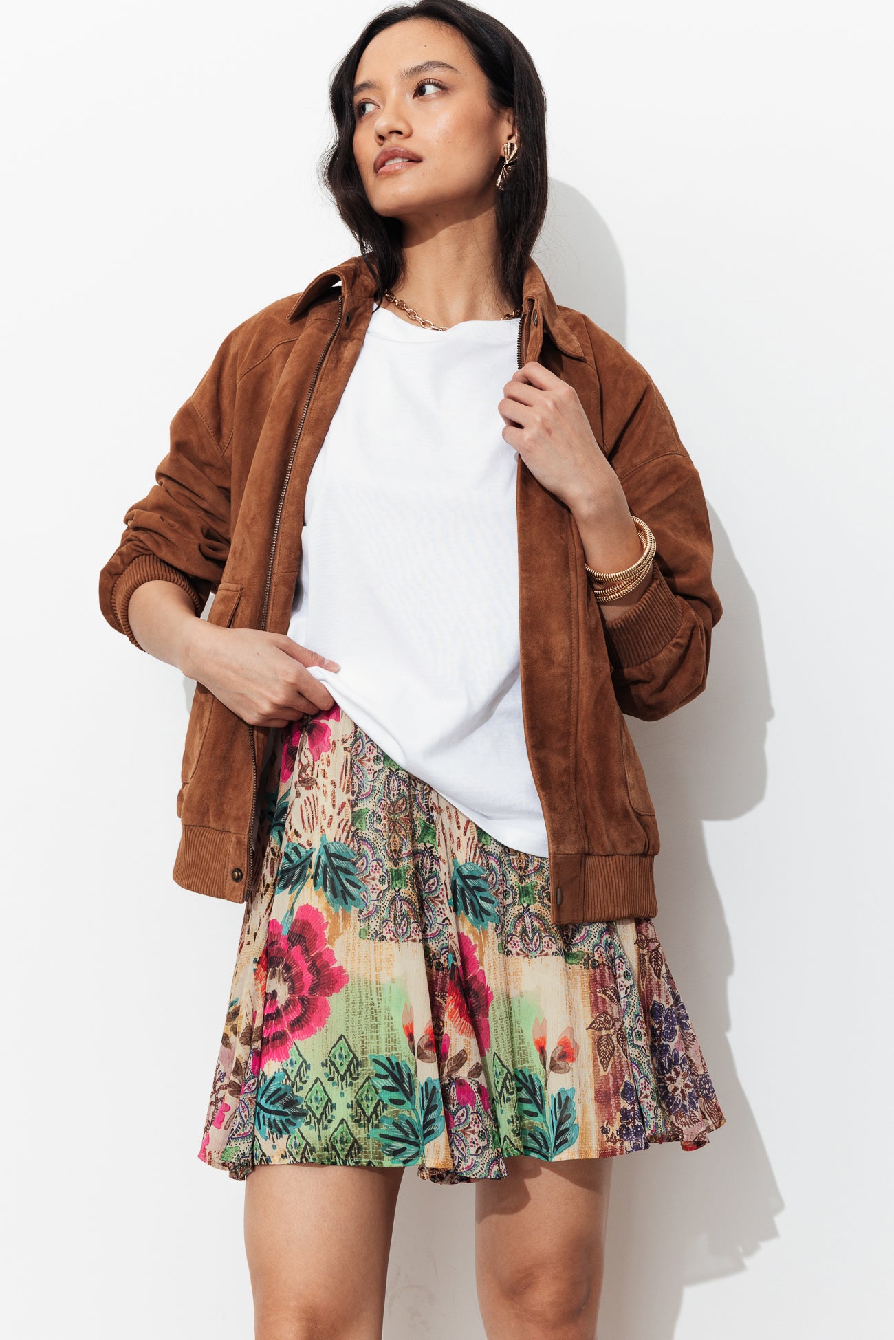 Saia curta estampada