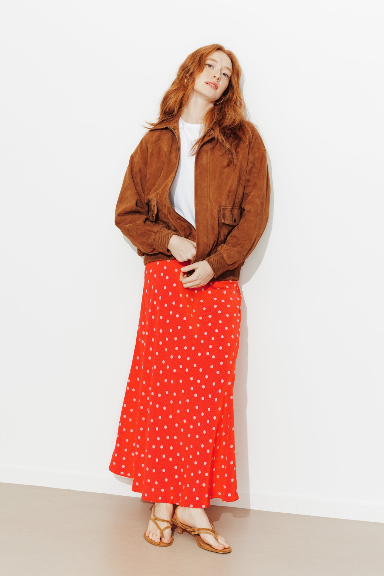 Saia midi estampada