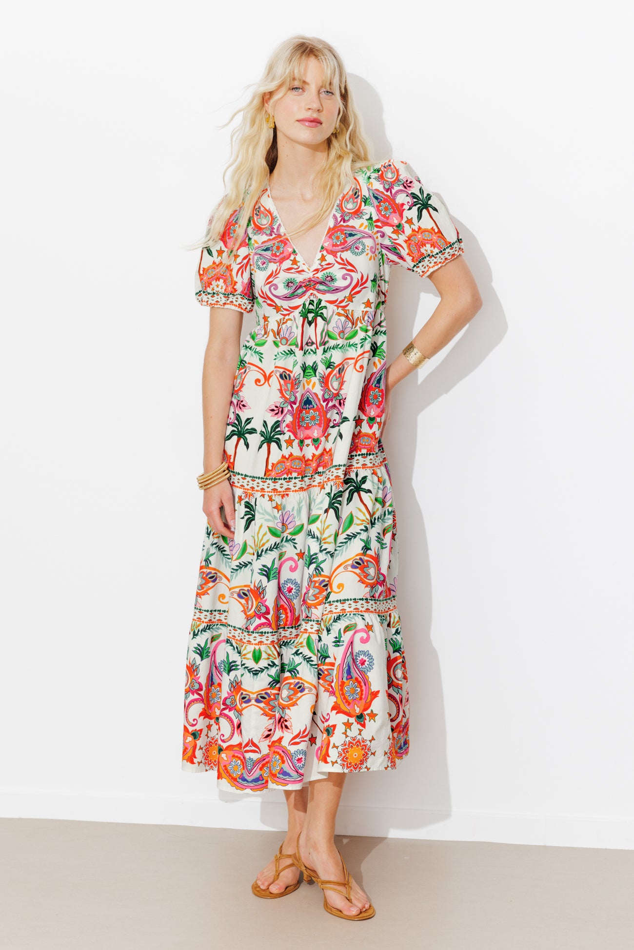 Vestido longo estampado