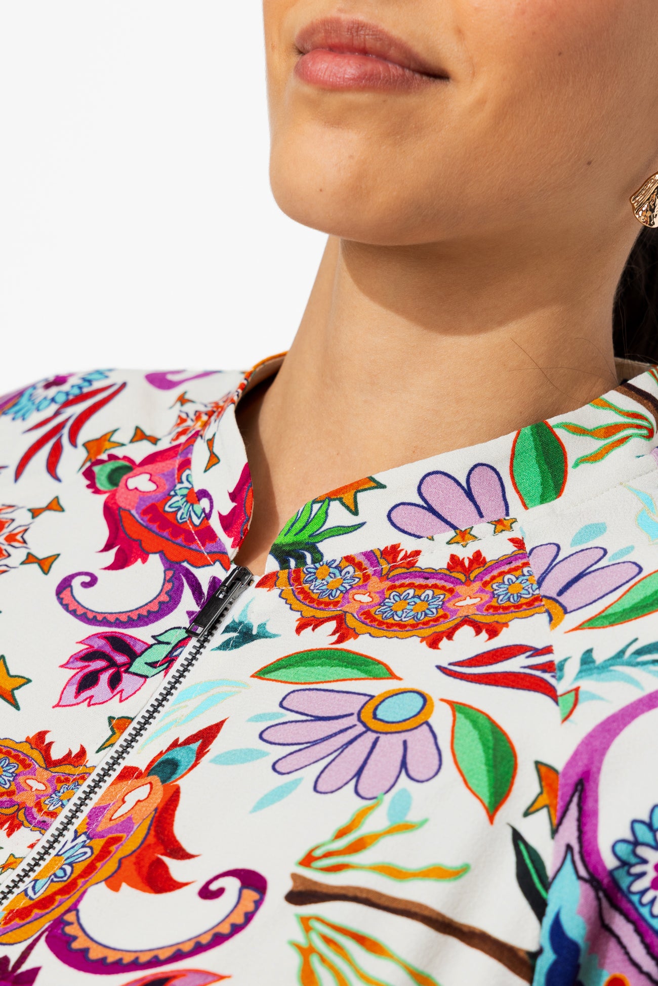 Jaqueta bomber estampada
