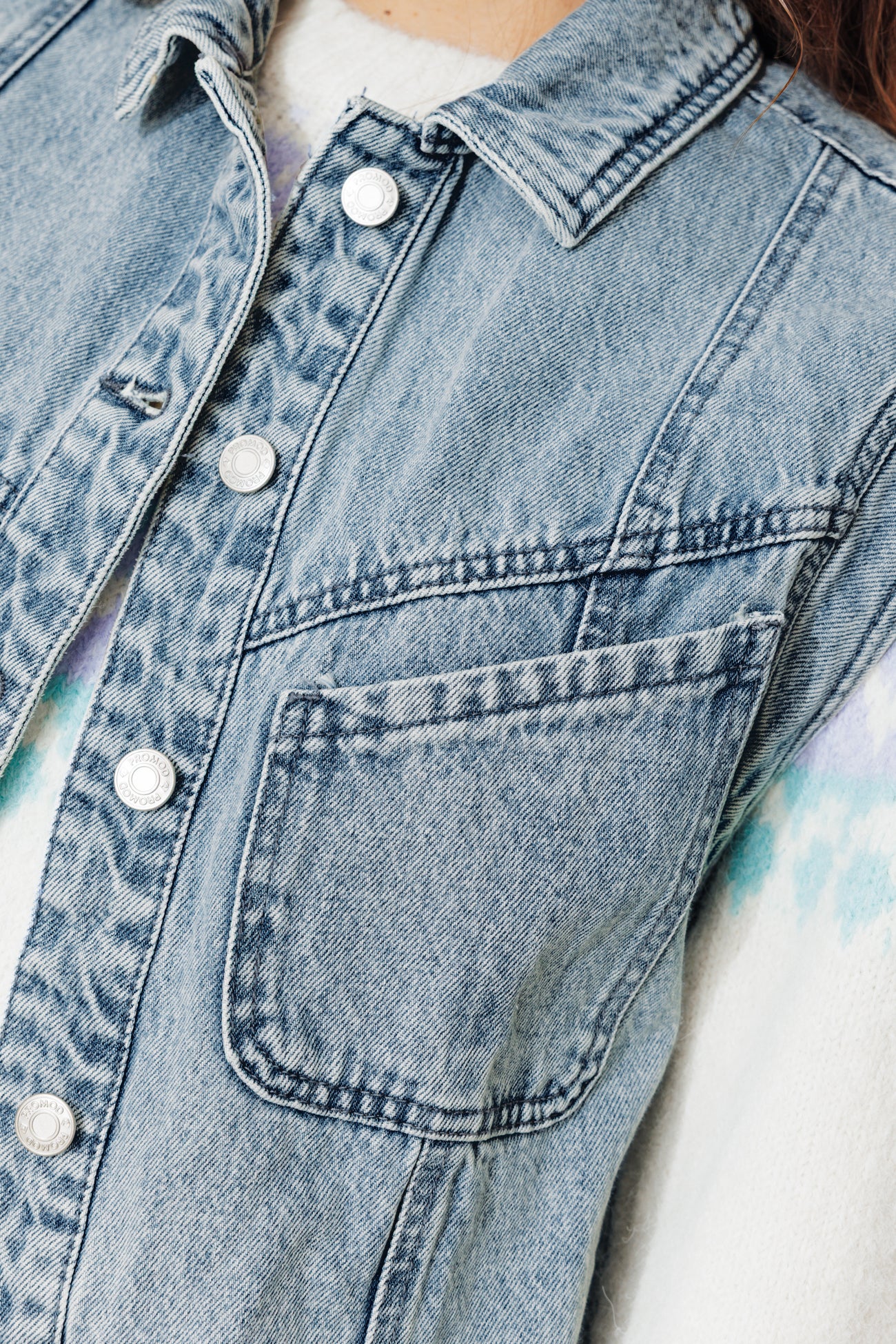 Jaqueta colete de denim