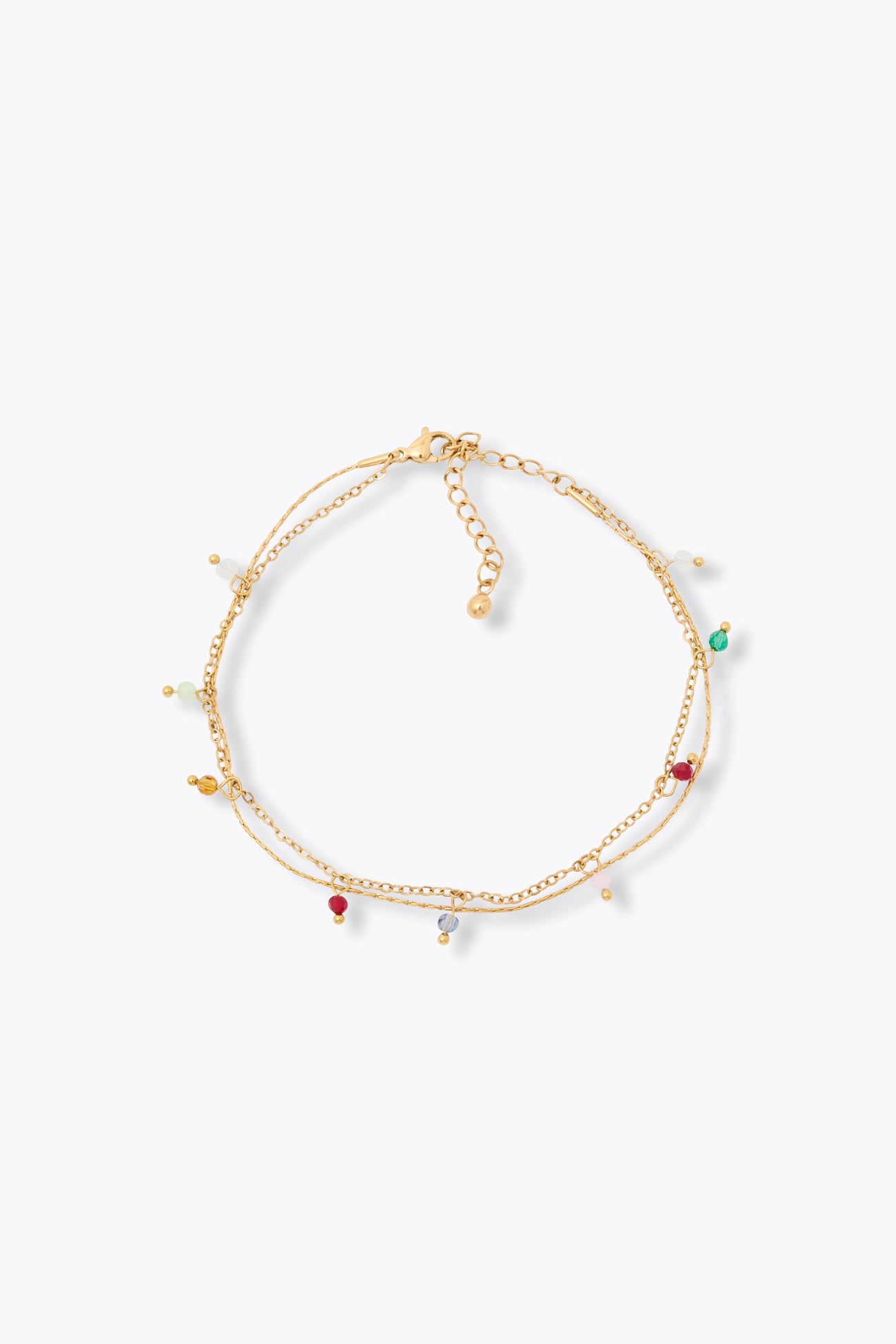 Pulseira com correntes e contas