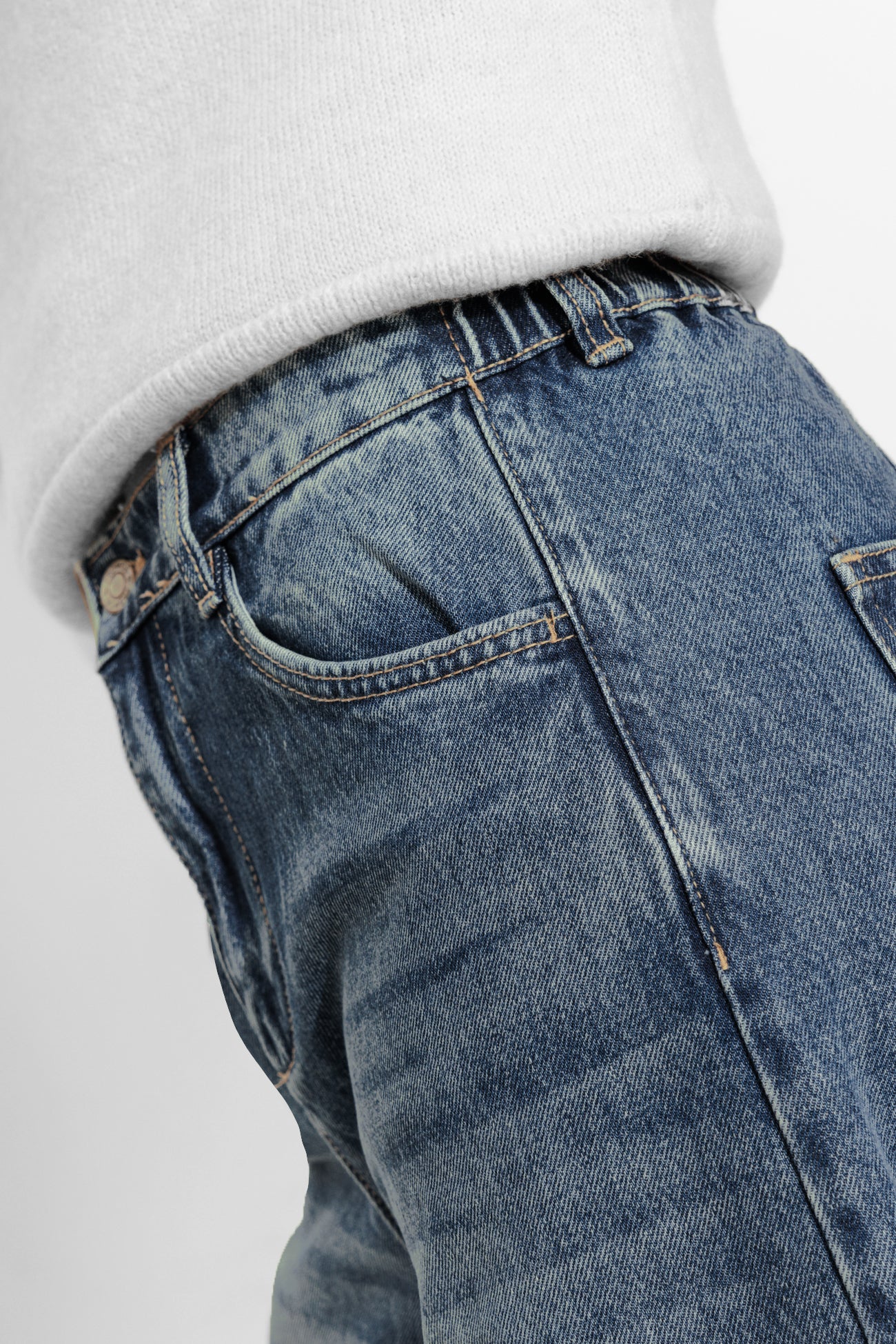 Calças jeans CESAR cintura alta e perna larga