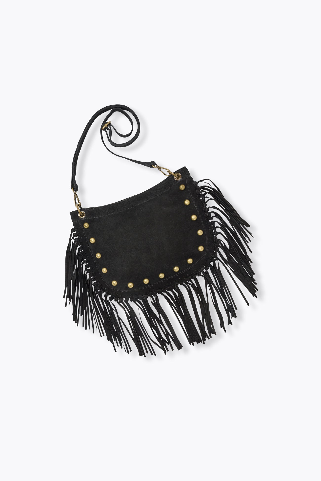 Bolsa de couro com franjas