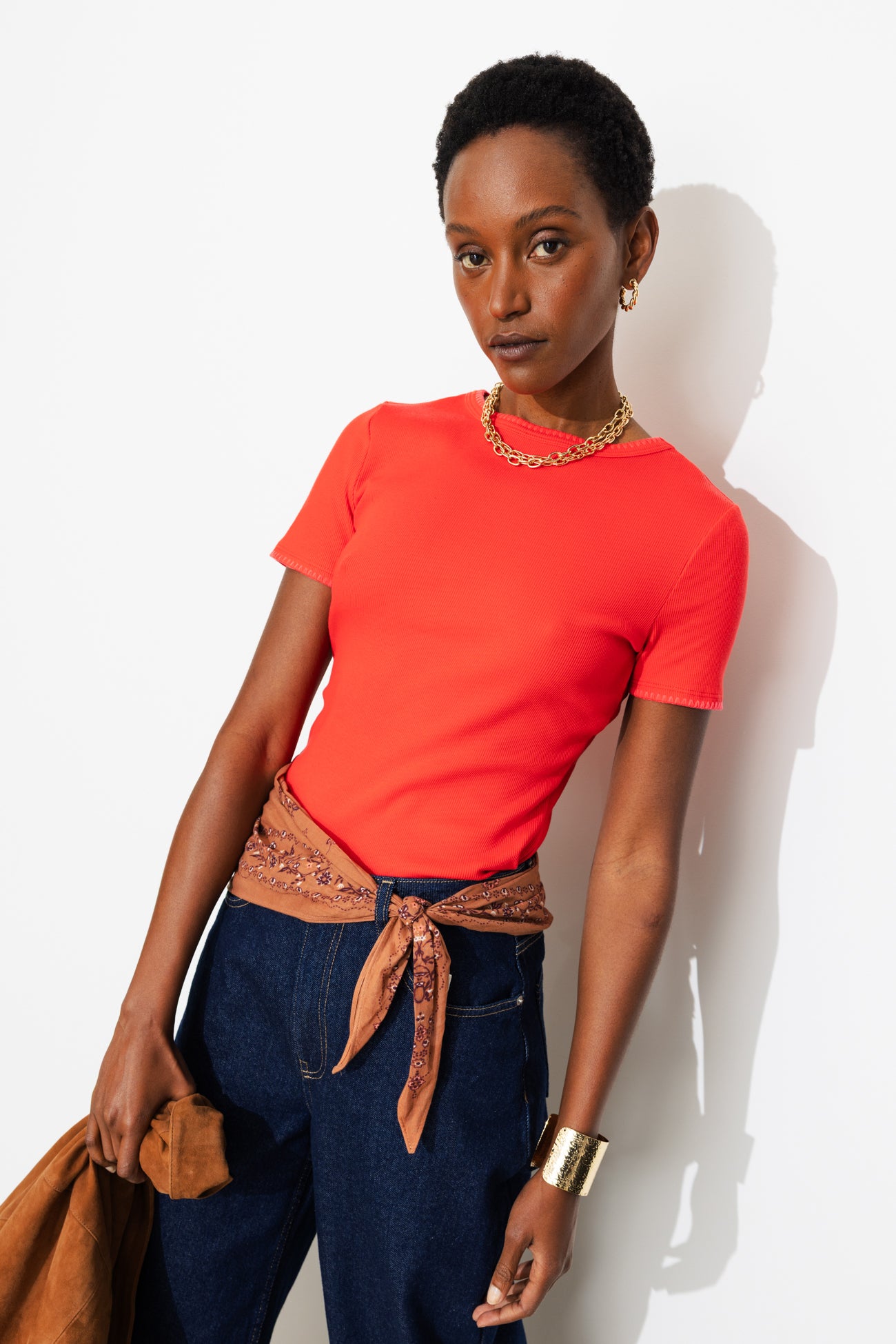 Camisola de malha listrada