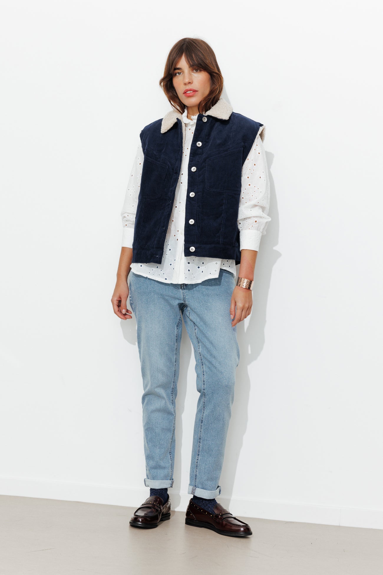 Calças jeans LUCIEN crop girlfriend