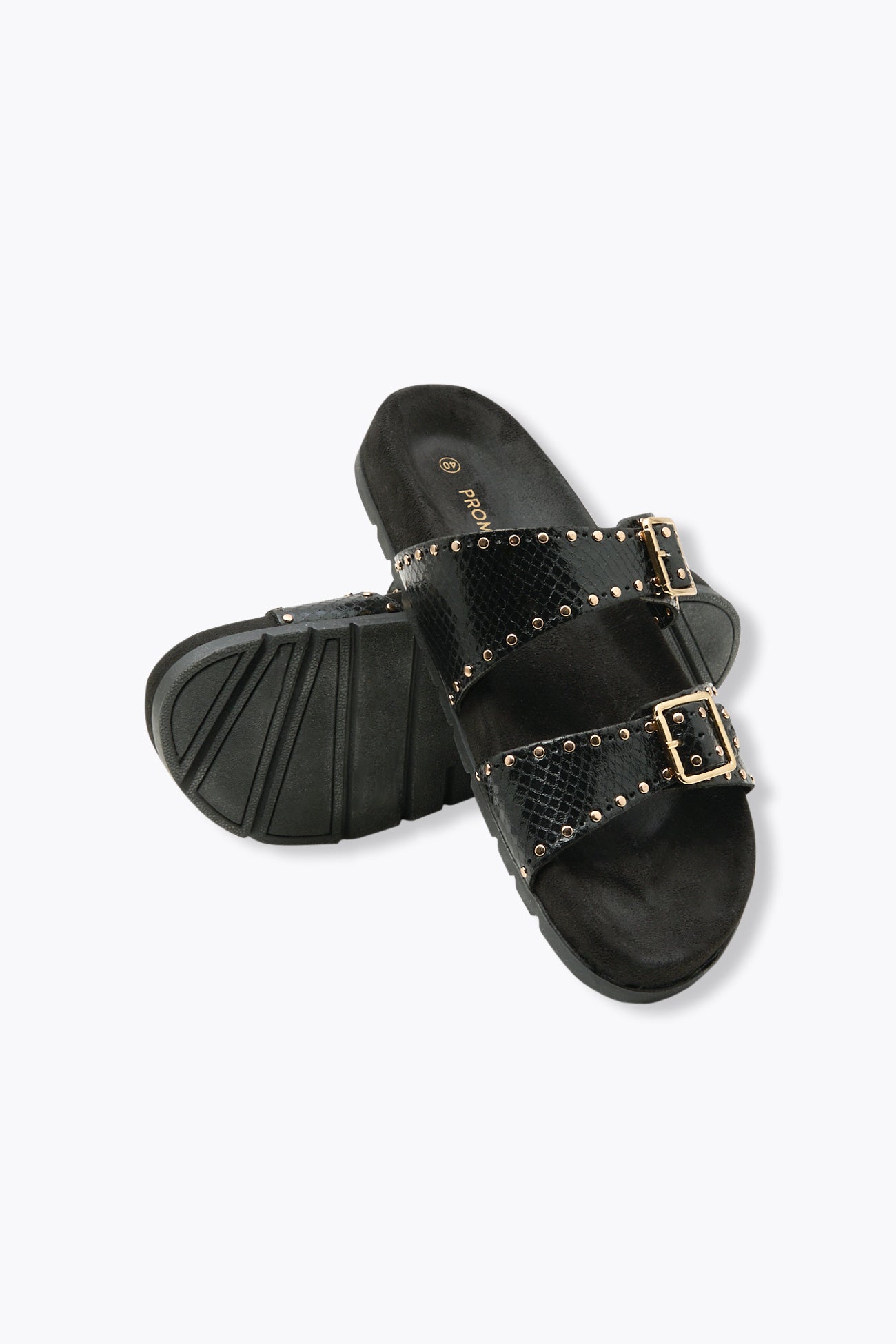 Mules de couro com pregos