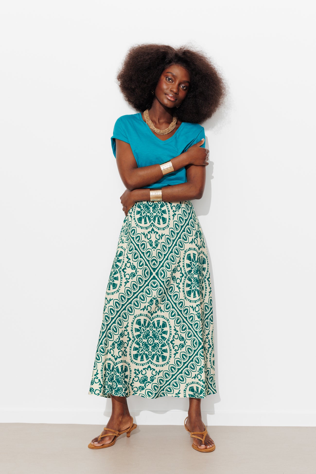 Saias flare estampadas