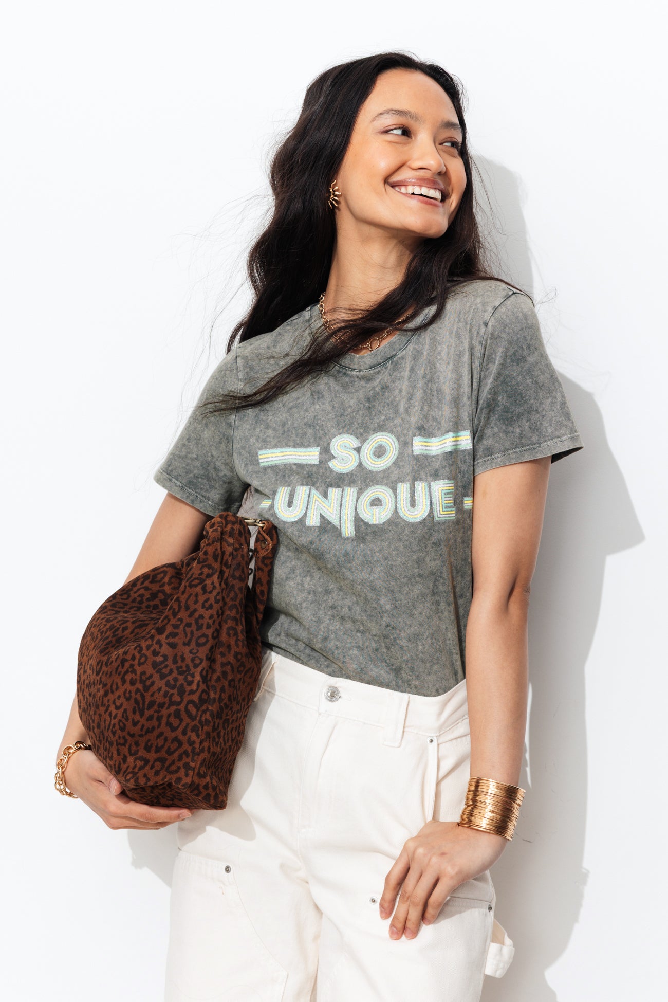 Camiseta com slogan 'So unique'