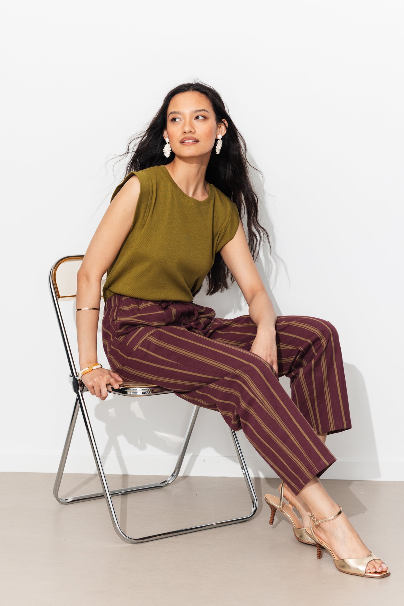 Camisola de malha listrada