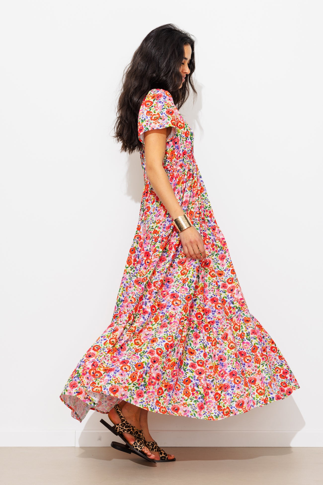 Vestido floral longo