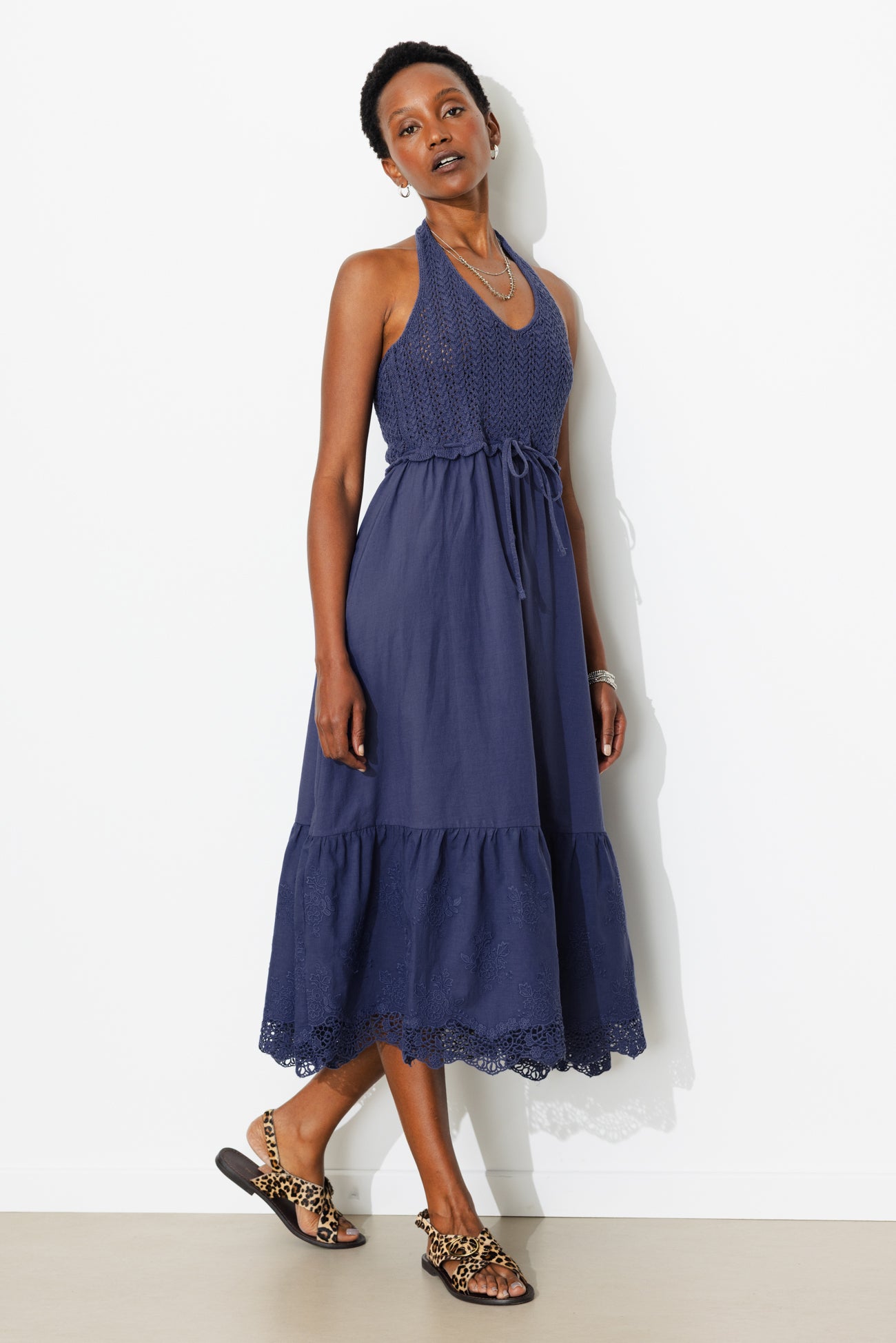 Vestido com alça em croché