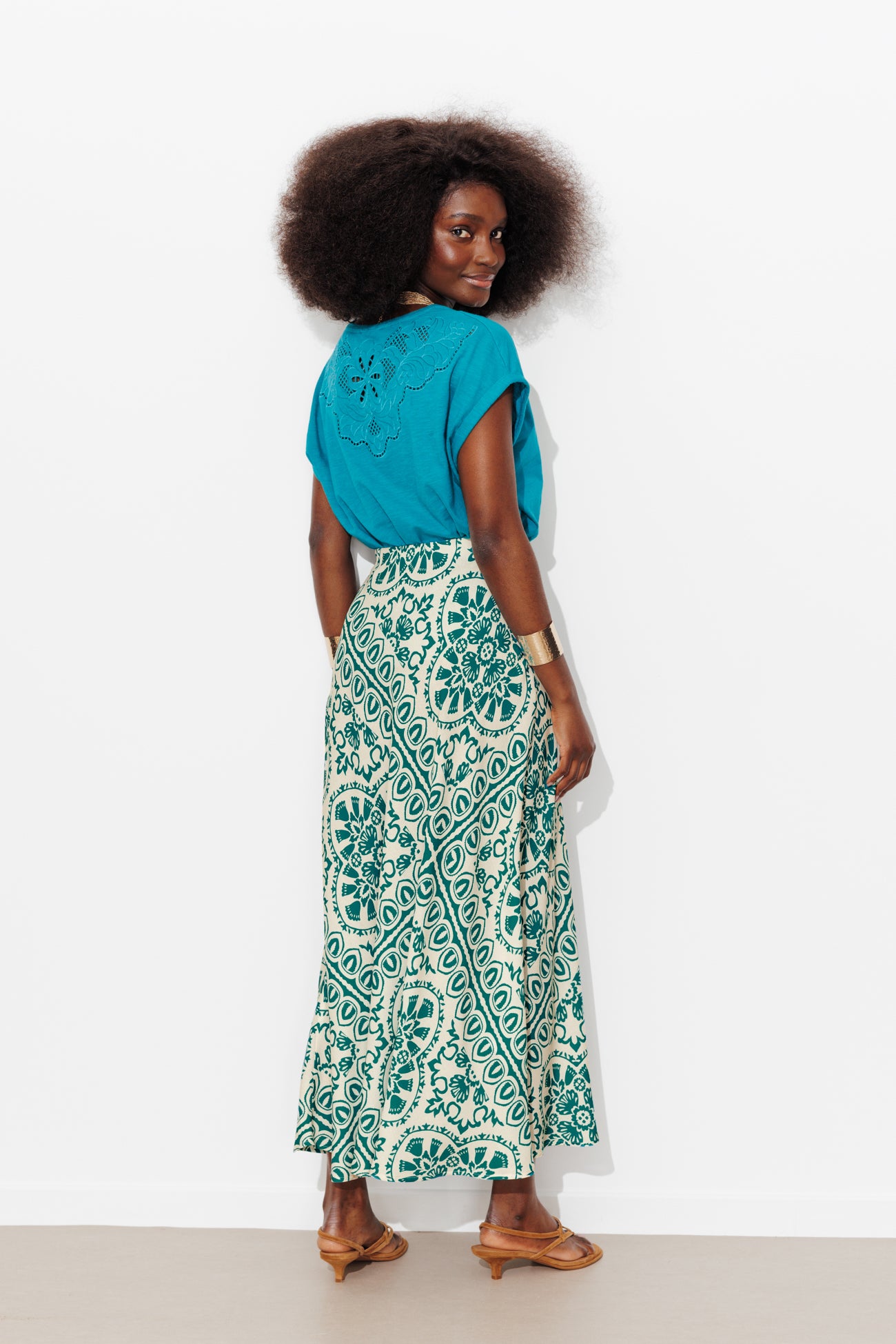 Saias flare estampadas