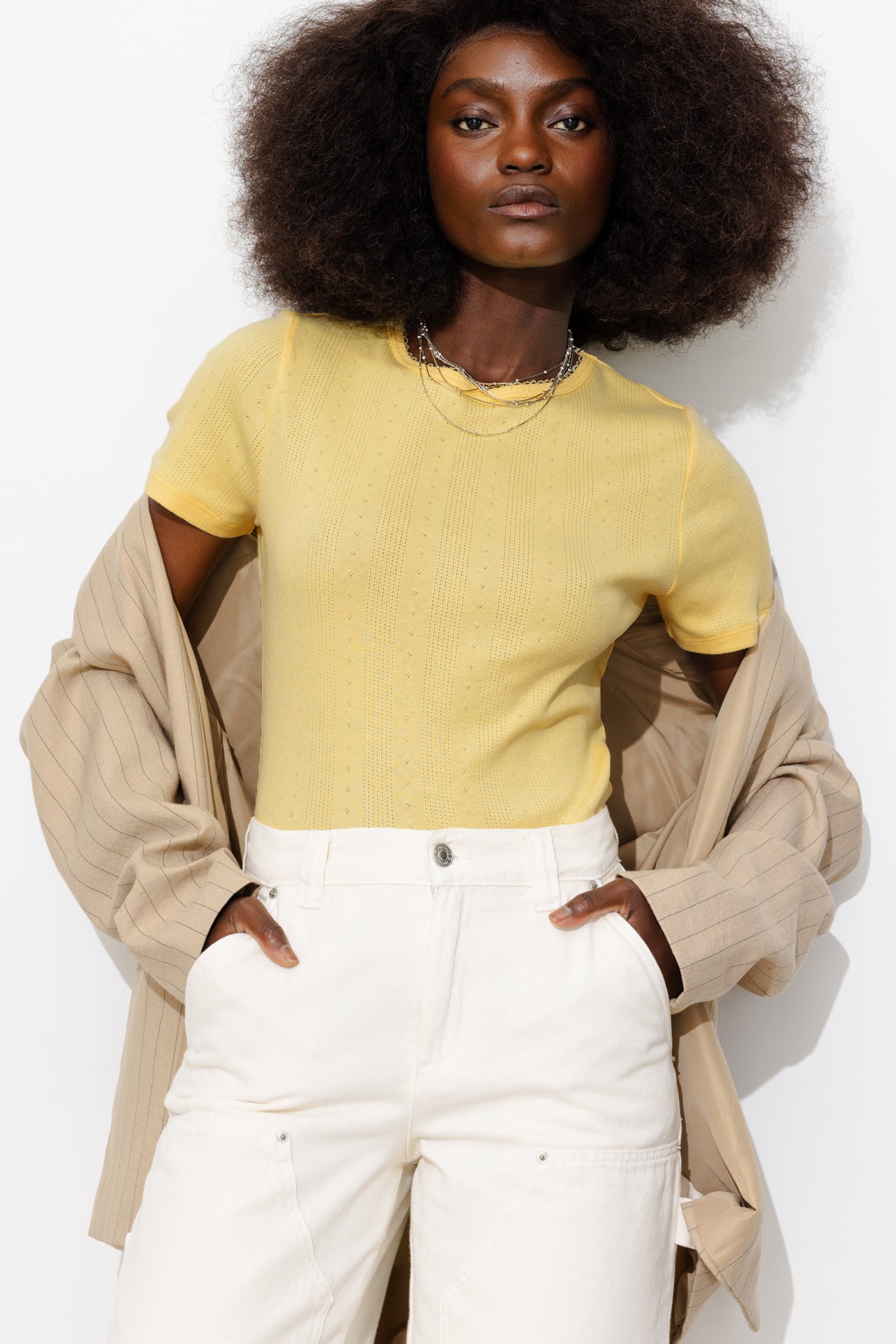 Camisola de malha pointelle