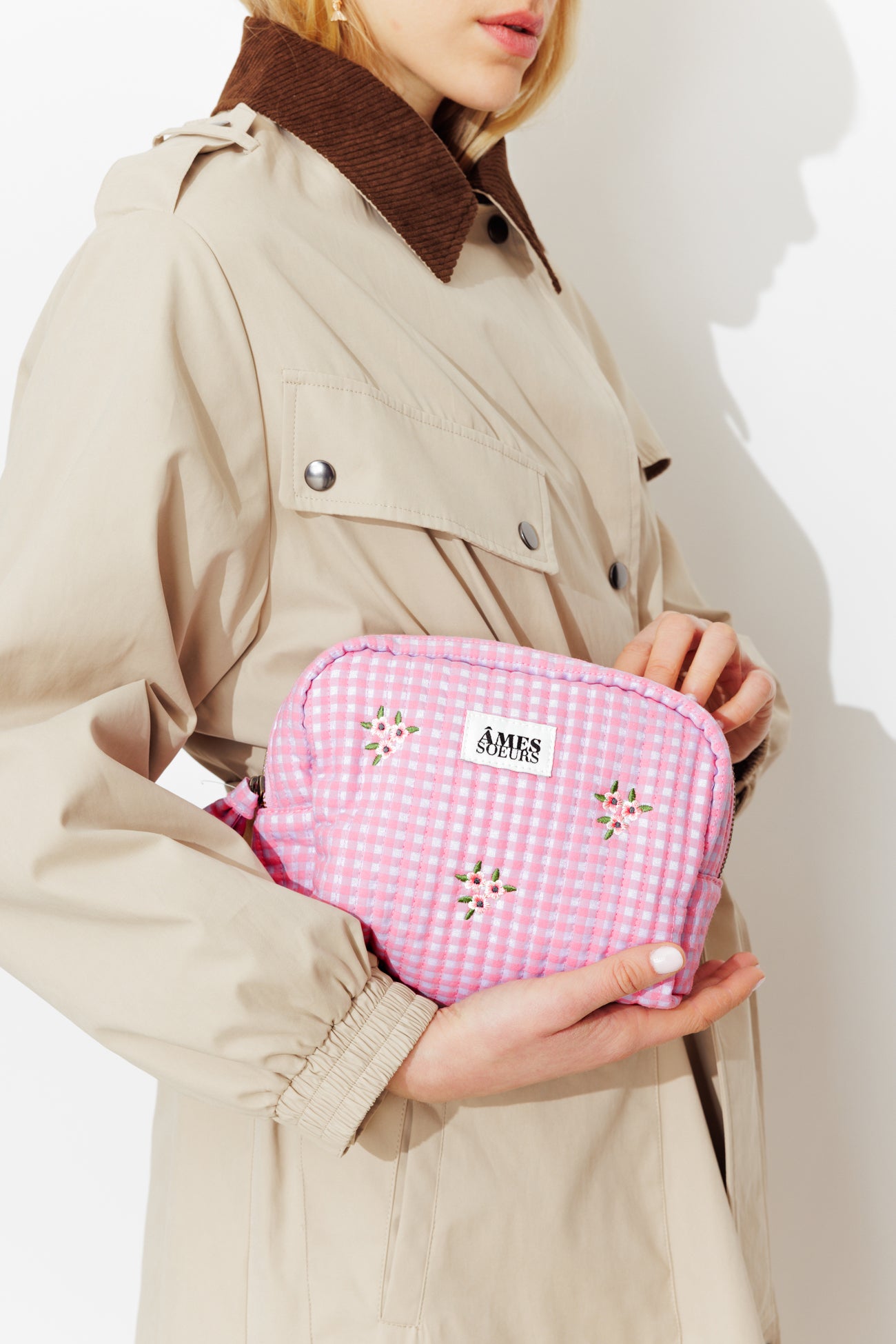 Bolsa mini bordada xadrez
