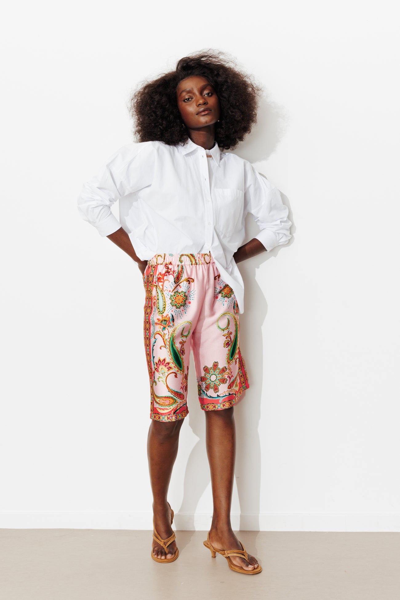 Bermudas de seda estampadas