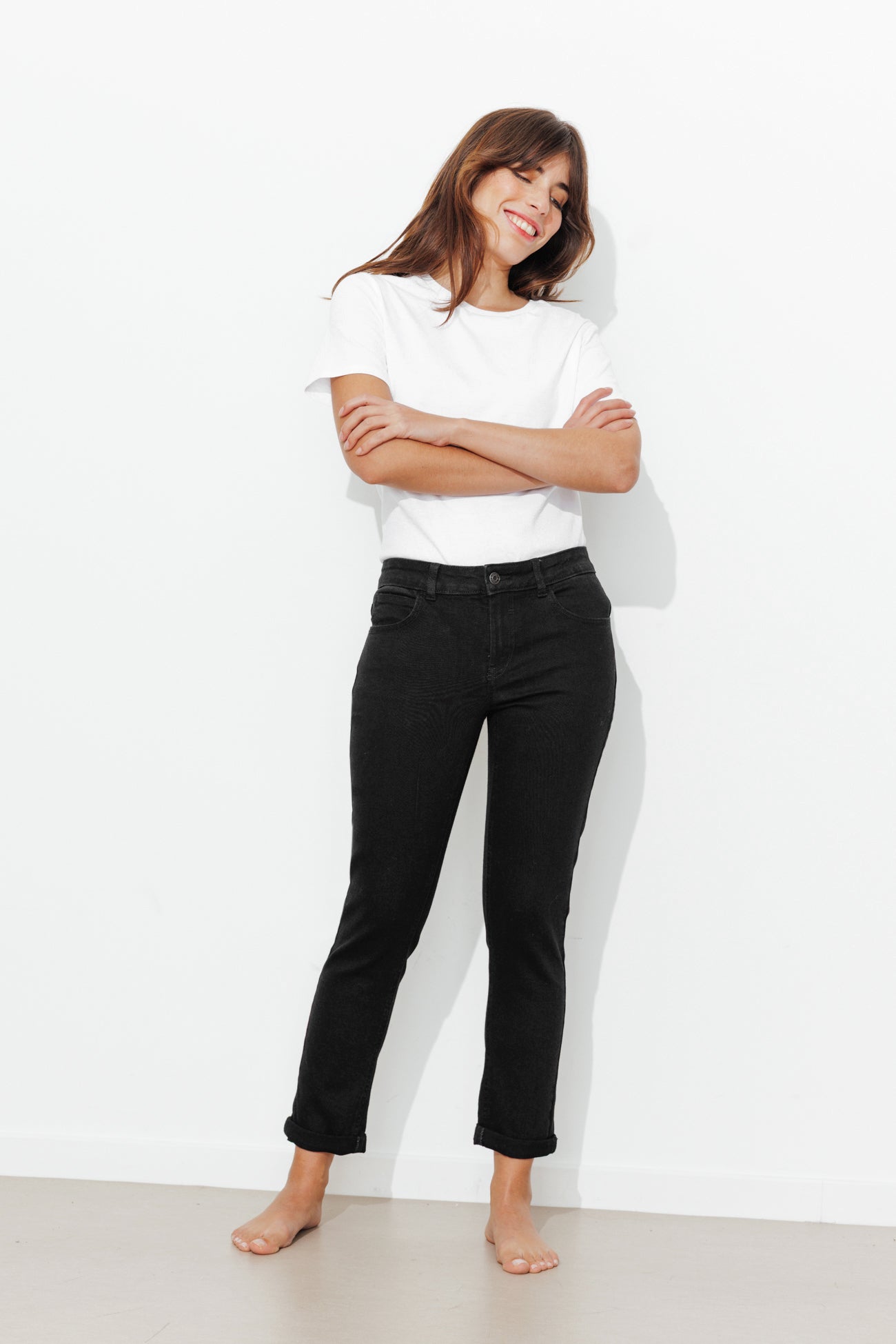 Calças jeans LUCIEN crop girlfriend