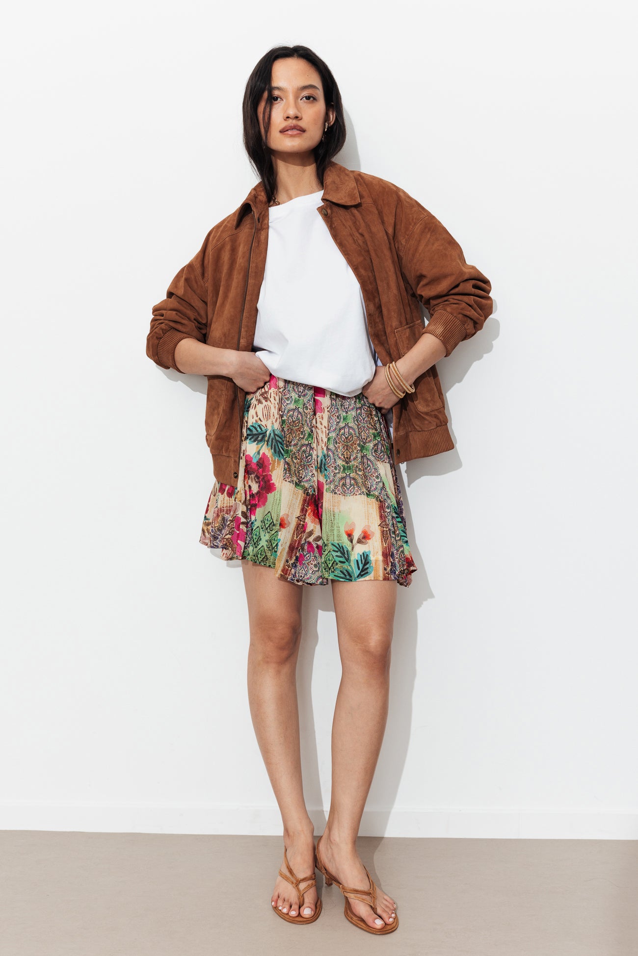 Saia curta estampada
