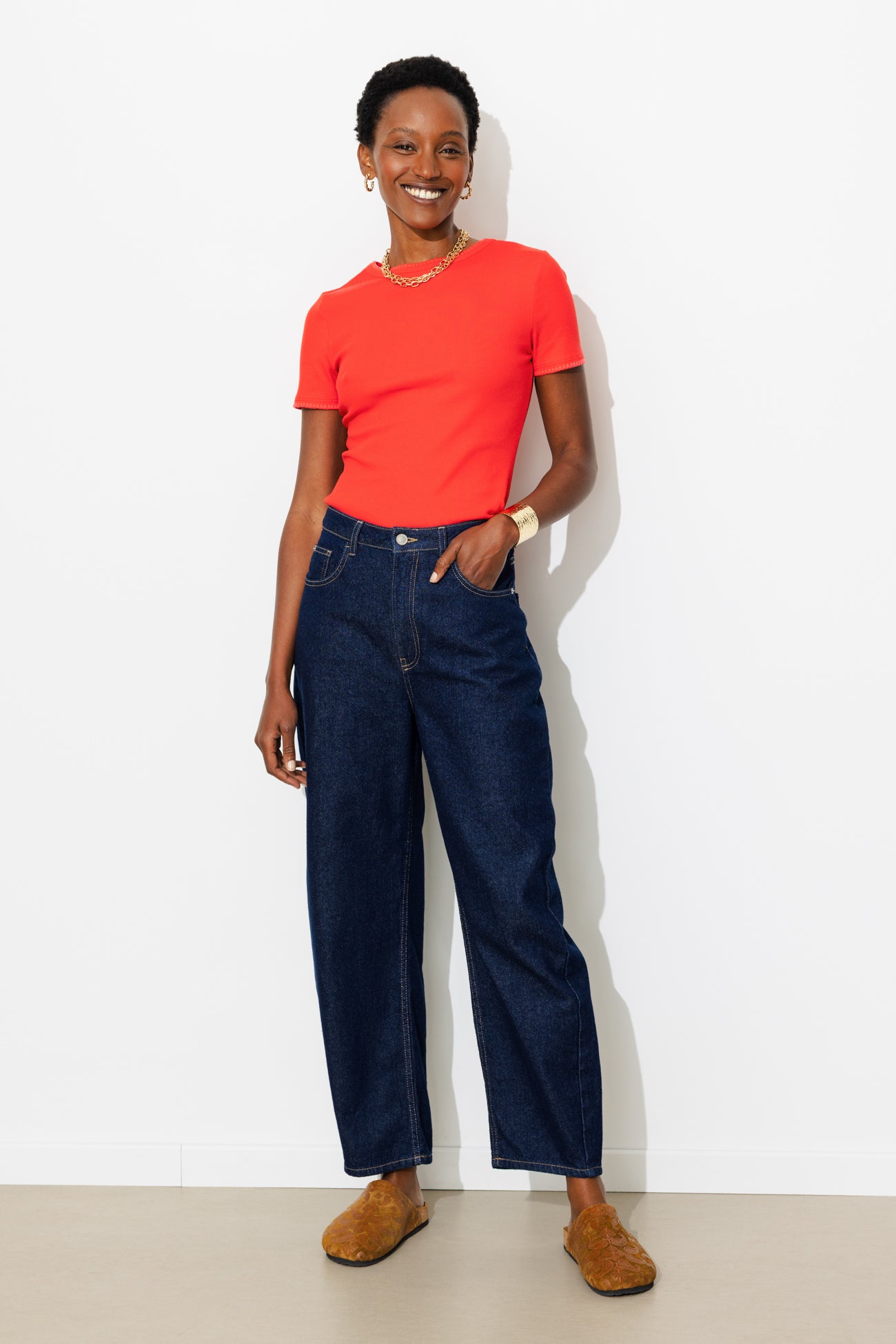 Camisola de malha listrada