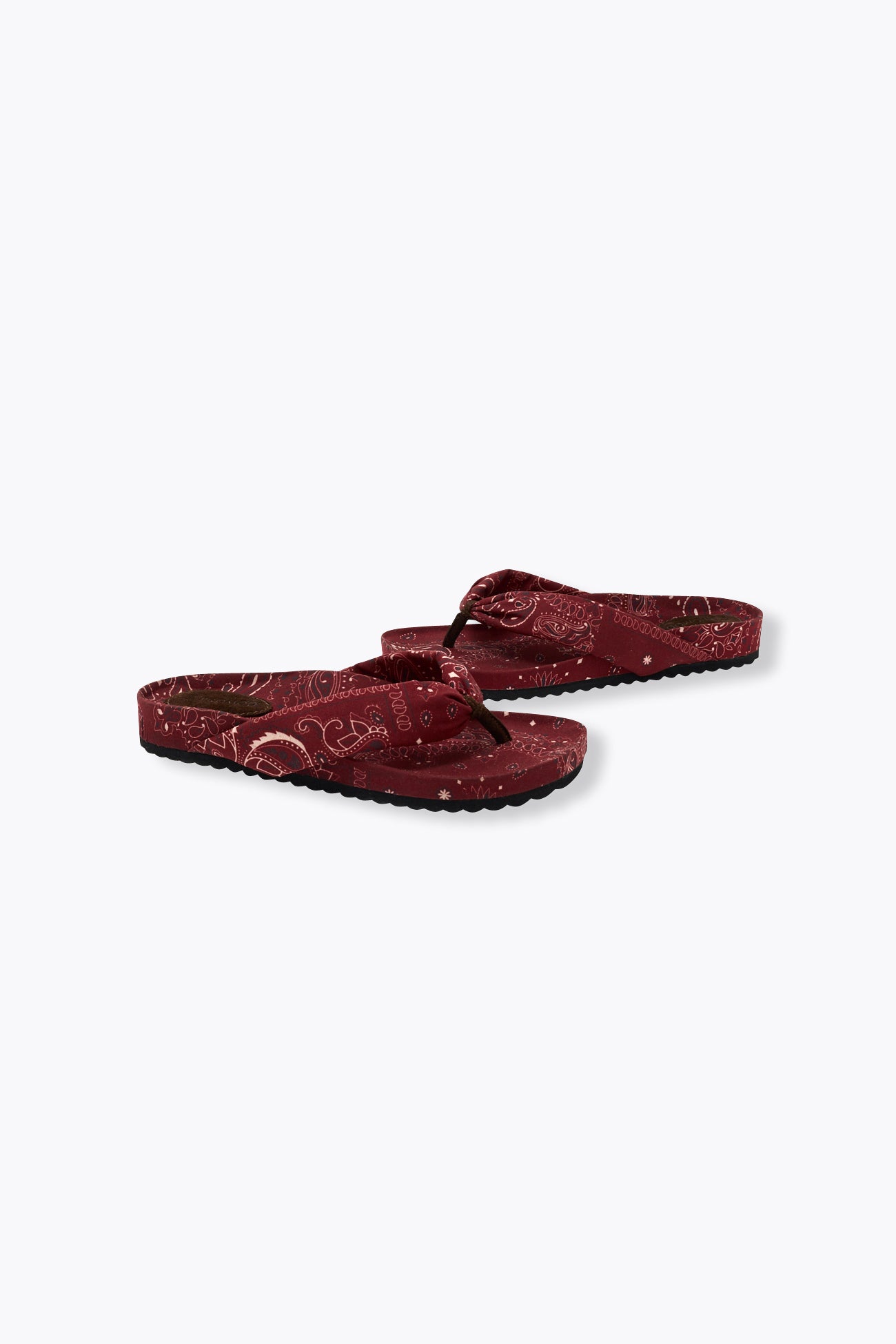 Chinelos de linho com estampa bandana