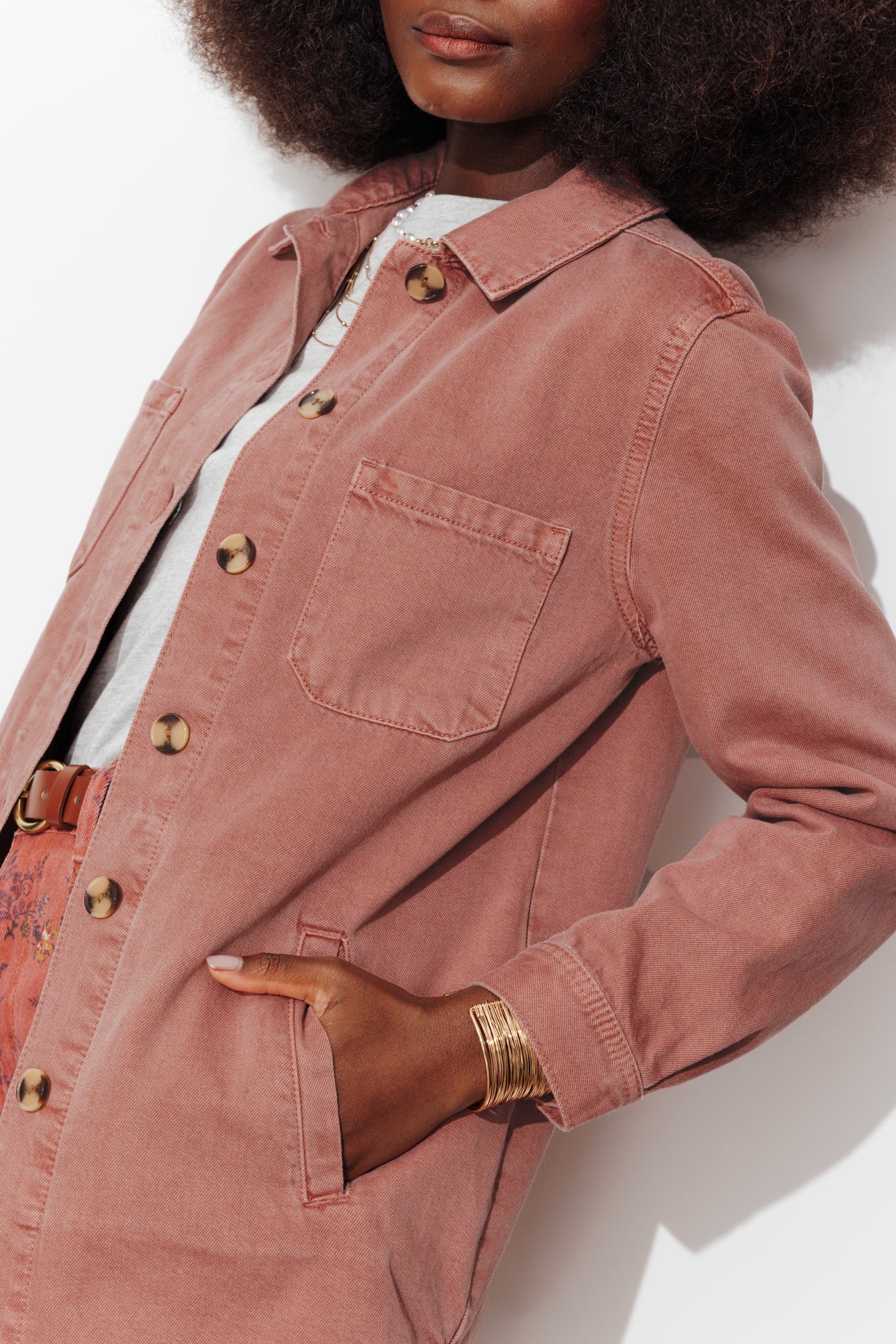Jaqueta overshirt de denim ALMA