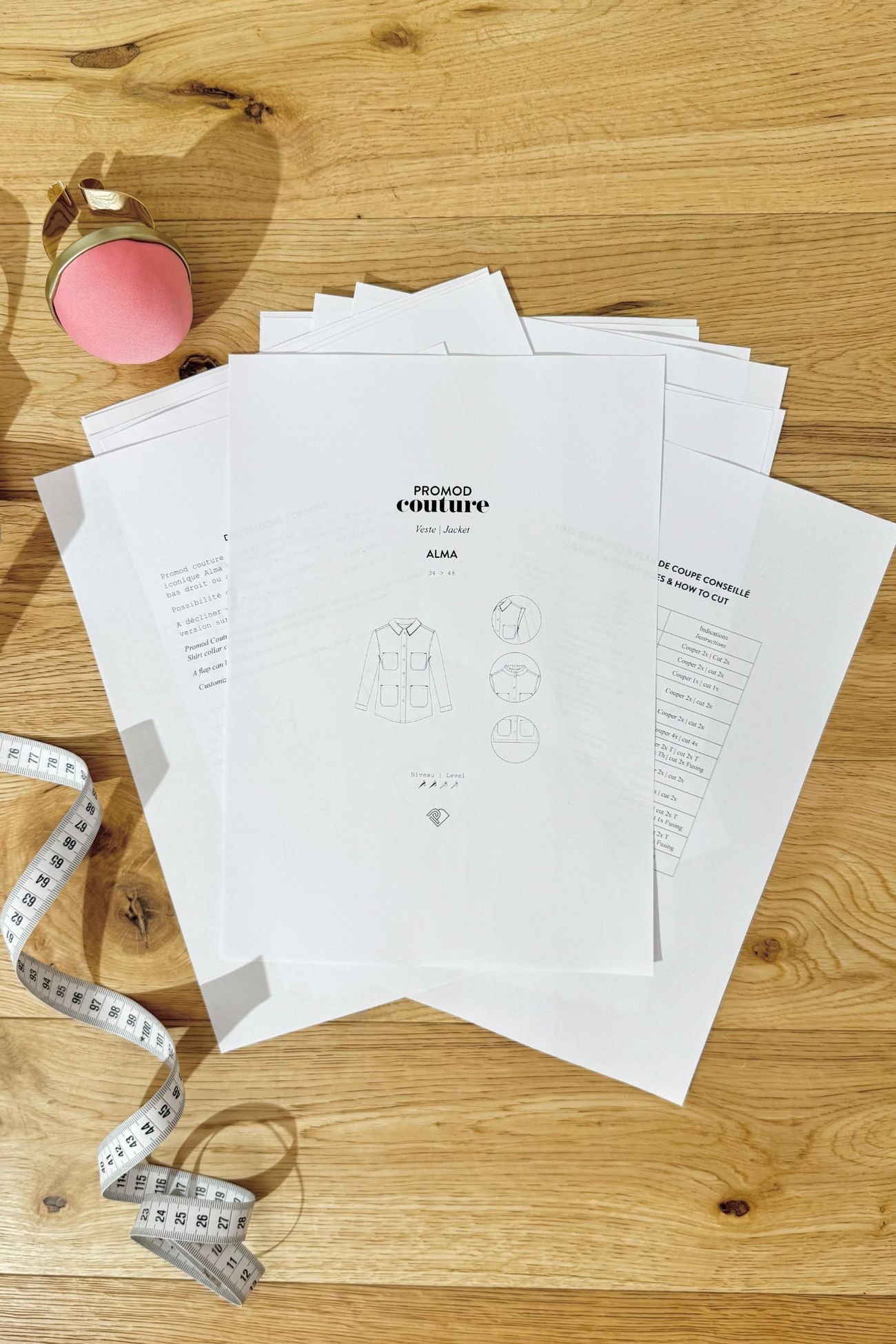 Modelo de costura de jaqueta ALMA em PDF
