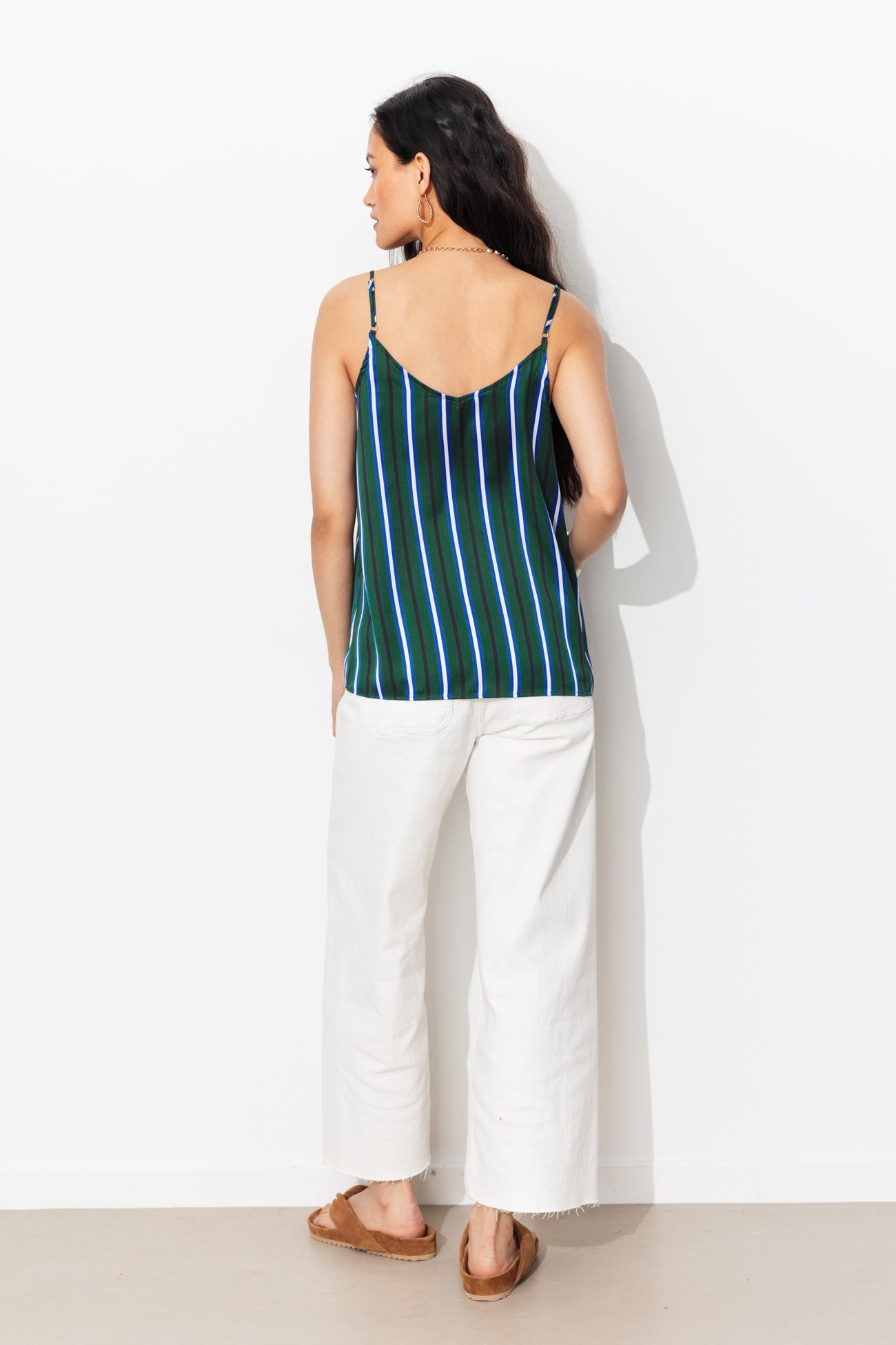 Blusa de seda listrada