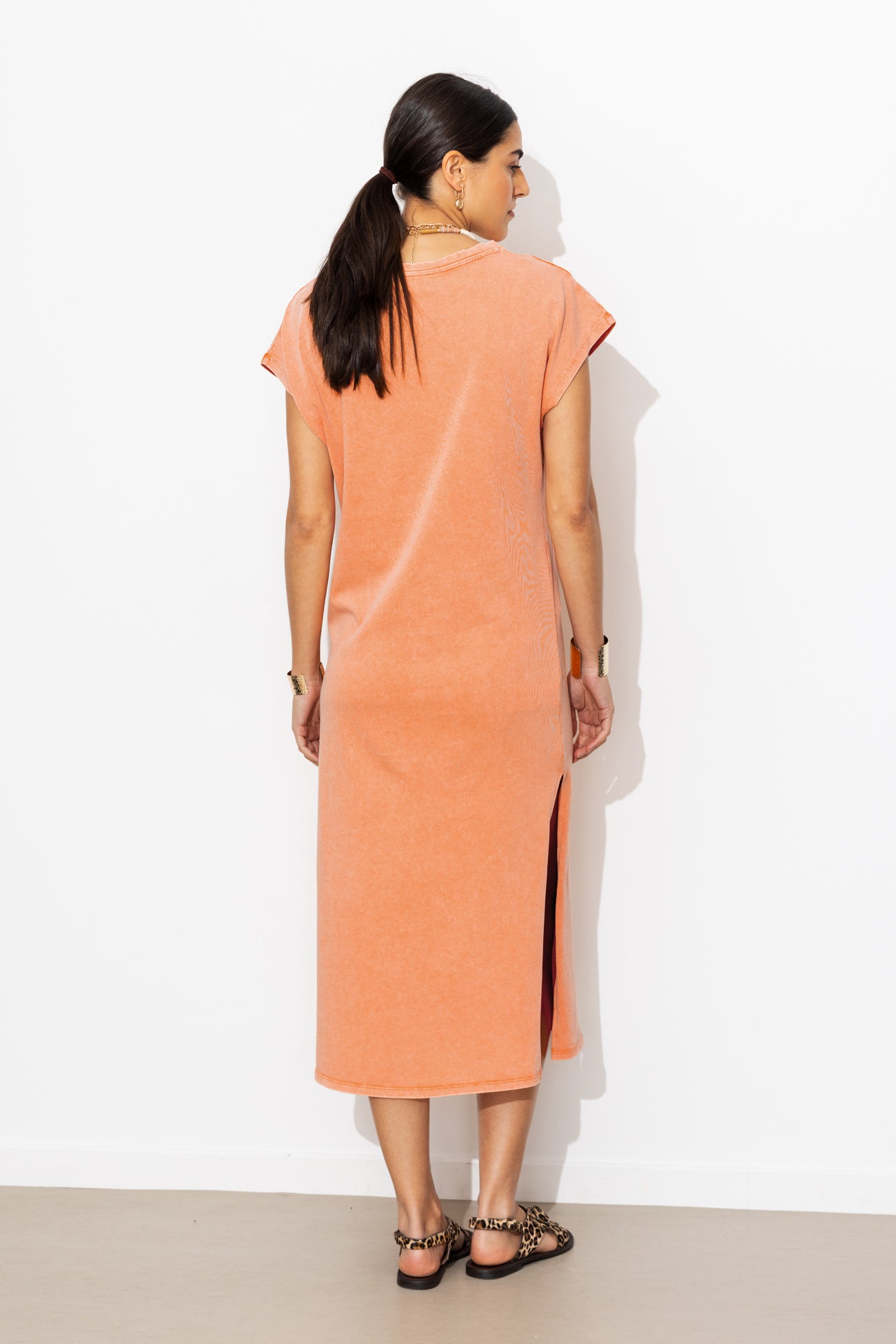 Vestido longo em malha
